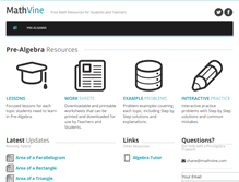 Tablet Screenshot of mathvine.com